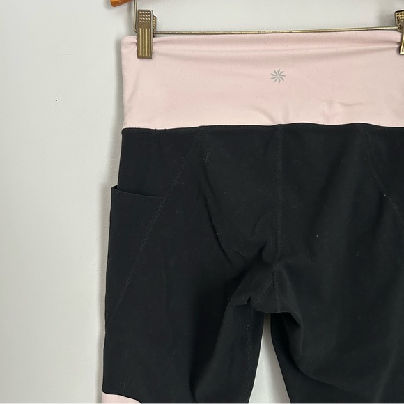 🩷ATHLETA MODBLOCK PINK BLACK SALUTATION TIGHTS LEGGINGS HIGH RISE SIZE SMALL - Picture 5 of 8